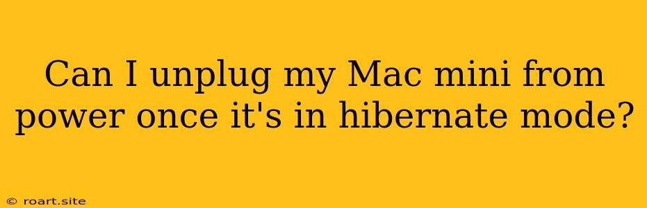 Can I Unplug My Mac Mini From Power Once It's In Hibernate Mode?