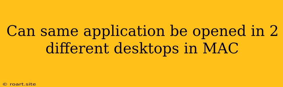 Can Same Application Be Opened In 2 Different Desktops In MAC