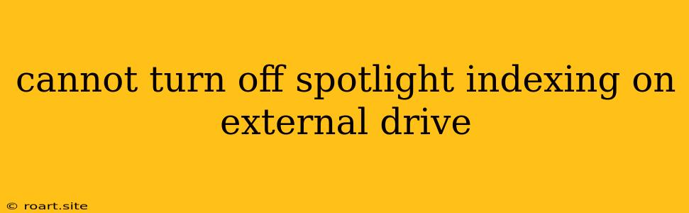 Cannot Turn Off Spotlight Indexing On External Drive