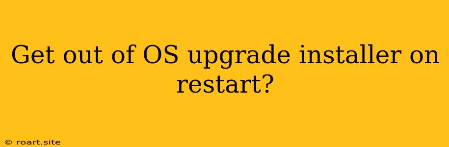 Get Out Of OS Upgrade Installer On Restart?