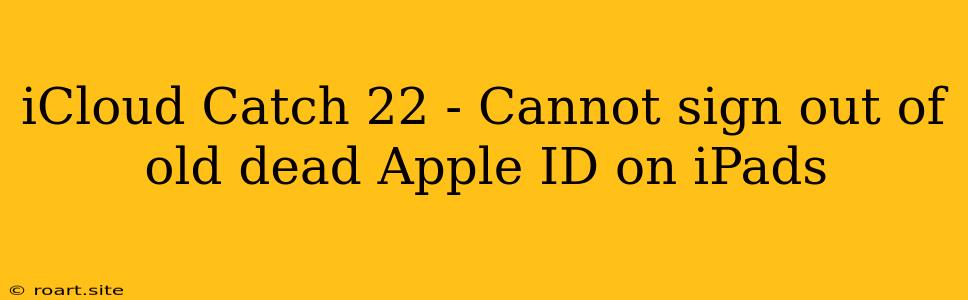 ICloud Catch 22 - Cannot Sign Out Of Old Dead Apple ID On IPads