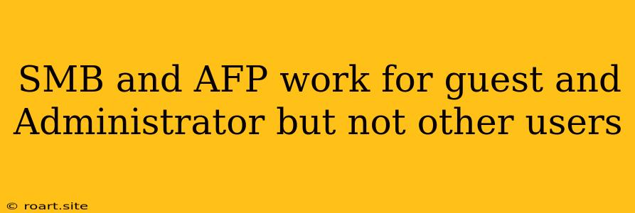 SMB And AFP Work For Guest And Administrator But Not Other Users