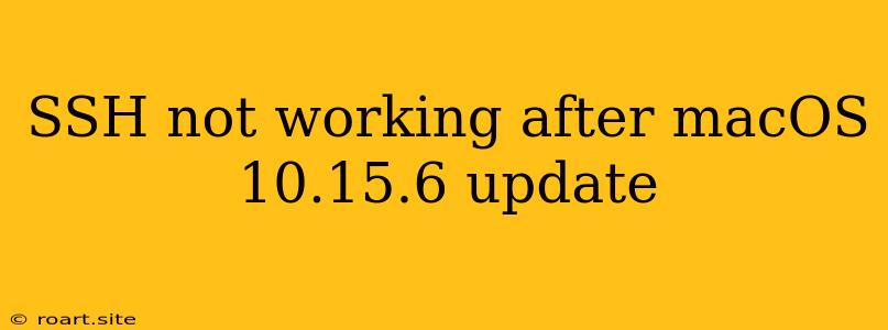 SSH Not Working After MacOS 10.15.6 Update